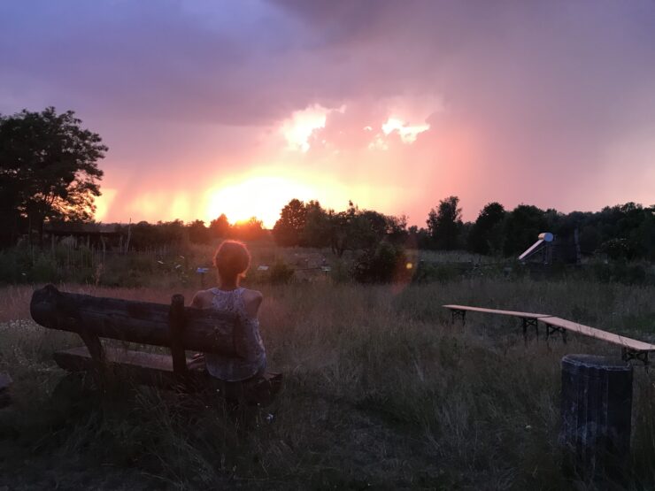 Sonnenuntergang in der Blumberger Mühle, Foto: Anet Hoppe, Lizenz: Anet Hoppe